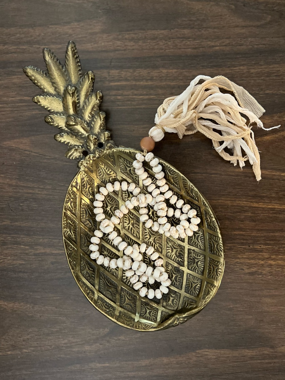 Vintage MCM Hollywood Regency Brass Pineapple Trinket Dish Wall Hanging 🍍✨